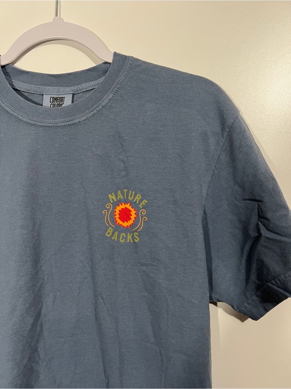 Nature Backs Bear Mountain Biker Size Medium Blue Comfort Colors Shirt - Picture 4 of 4